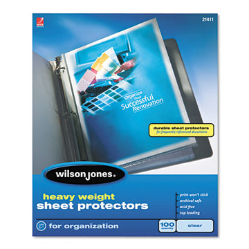 Wilson Jones® Heavyweight Top-loading Sheet Protectors, Nonglare Finish, Letter, 50-box freeshipping - TVN Wholesale